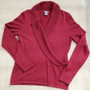 Ann Taylor WOOL Blend faux wrap Sweater top